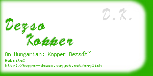 dezso kopper business card